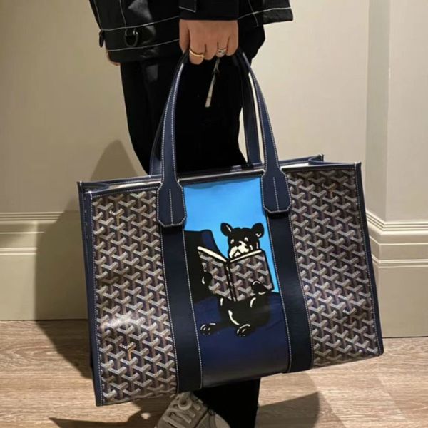 

goya fadou shopping leather one shoulder tote women's large capacity commuter bag handbag men's