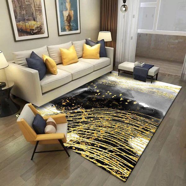 

carpets modern golden striped abstract bird carpet geometric bedroom area rugs living room parlor tapete decorative non-slip floor mats