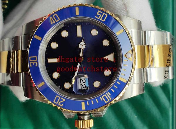 

bp factory mens latest upgrade wristwatches men ceramic bezel watch 116613ln asia 2813 movement automatic sapphire crystal glass wristwatch, Slivery;brown