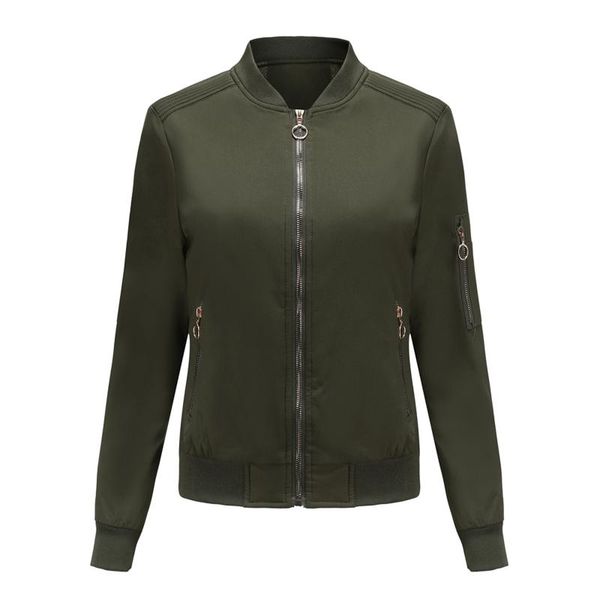 

women's jackets women plus size stand collar jacket autumn zipper long sleeve pocket ladies coat fashion bomber biker motorcycle #t3g, Black;brown