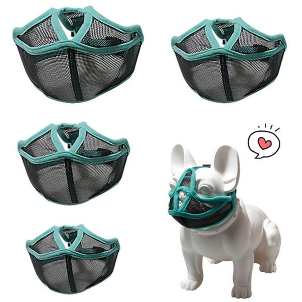 

dog apparel pet dogs muzzle short basket design anti-biting mouth for cats eating breathable cover