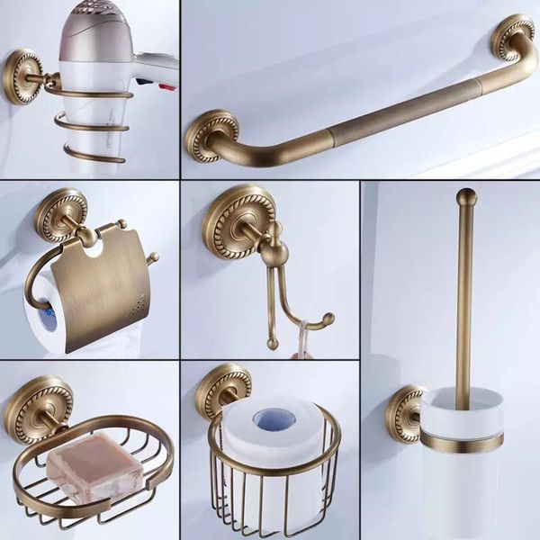 

bath accessory set brass bathroom accessories antique toilet brush shelf vintage wc roll paper holder ceramic double cup rack copper soap di