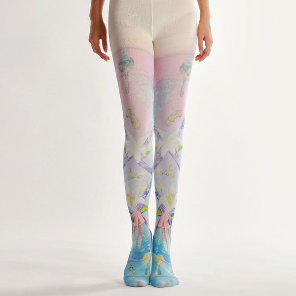 

flower banding printed pantyhose medium intamants sleep wear padding stockings for school socks & hosiery, Black;white