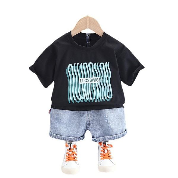 

summer baby boys clothes suit children girls fashion cotton t-shirt shorts 2pcs/sets toddler casual costume kids tracksuits clothing sets, White