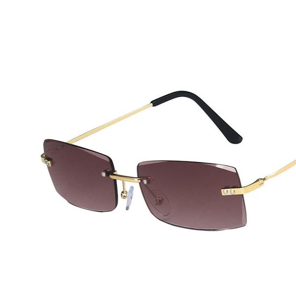 

sunglasses 2021 metal frame frameless women's personality fashion versatile temperament art glasses uv400, White;black