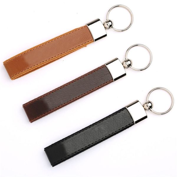 

key rings creative leather chain men's and women's pu ring car, Slivery;golden