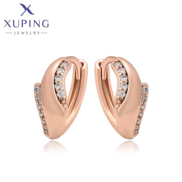 

hoop & huggie xuping jewelry fashion arrival rose gold color earrings for women a00854336, Golden;silver