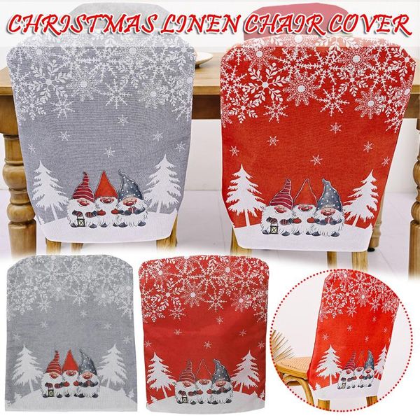 

chair covers christmas print cover xmas santa claus deer elk dining for kitchen placemat seat decor #t2p