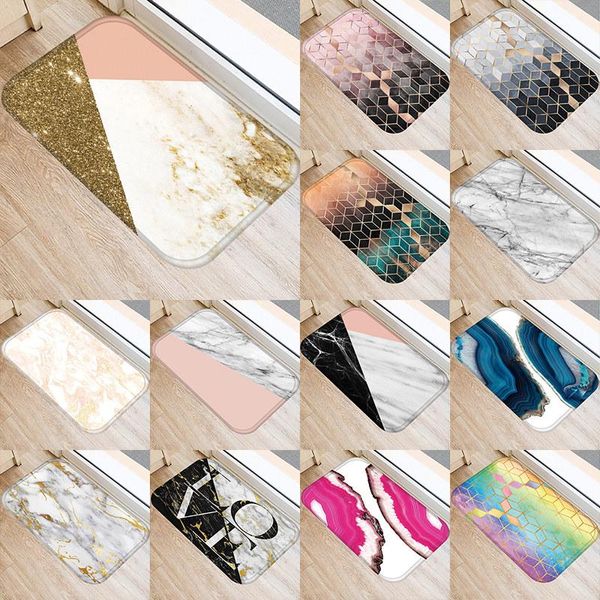 

piece 40*60cm striped marble pink pattern non-slip suede carpet door mat interior kitchen living room floor m carpets