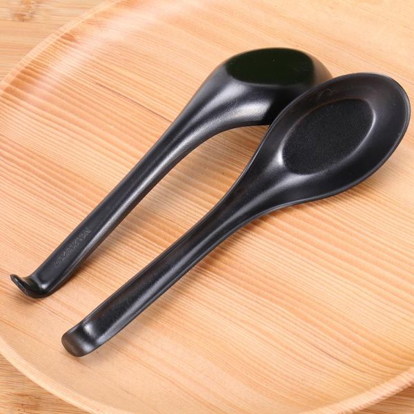 

spoons 6pcs japanese style melamine creative soup spoon tableware for home restaurant (frosted surface, hook style)