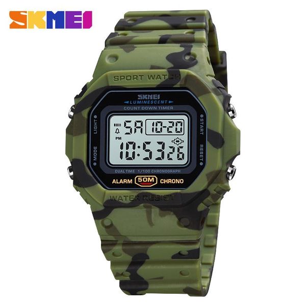 

wristwatches 2021 skmei fashion mens watch men watches sport multifunctional digital 2 time count down retro male reloj hombre, Slivery;brown