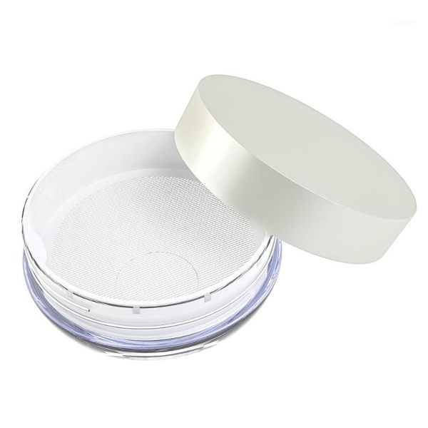 

storage bottles & jars frcolor empty loose powder box reusable diy makeup case compact container with elastic net