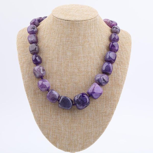 

chains exclusive women cracked agates stones nugget beads necklace handmade birthday friendship jewelry dropship, Silver