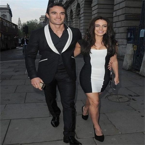 

men's suits & blazers 2021 shawl collar black suit custom fashion party tuxedo wedding groom slim 2-piece suit(+ pants), White;black