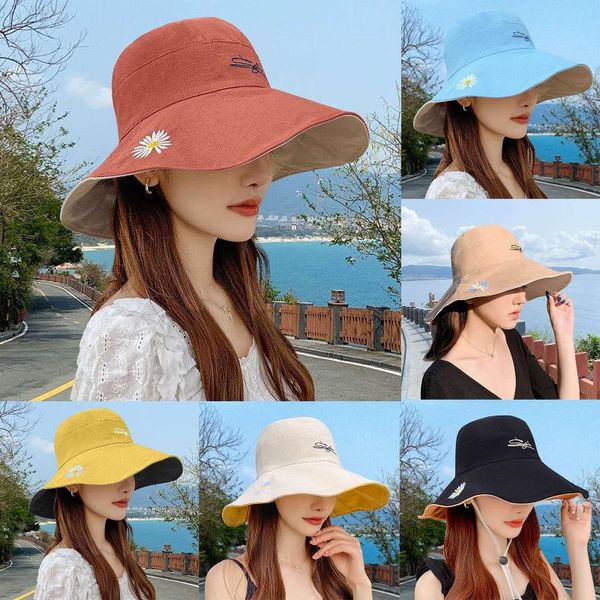 

caps & hats solid color panama women bucket hat fisherman teens girls cap spring summer black yellow pink blue traveling beach wild