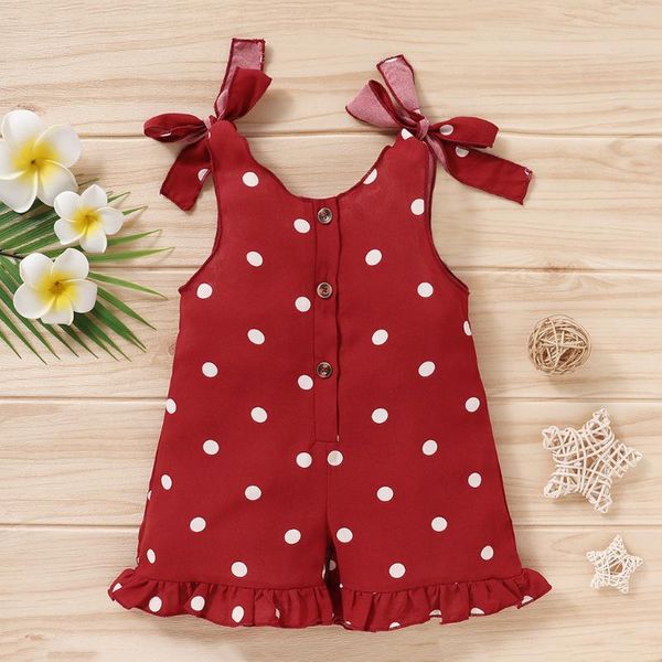 

jumpsuits dot print romper summer girl toddler baby girls sleeveless ruffles suspender jumpsuit clothes vestidos infantiles, Blue