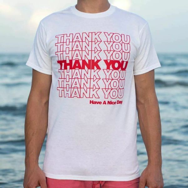 

thank you bag t-shirt | mens short sleeve graphic t-shirt, White;black
