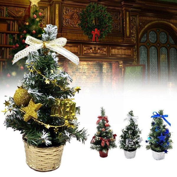 

christmas decorations mini table tree decor artificial deskgifts festival year miniature a7n6
