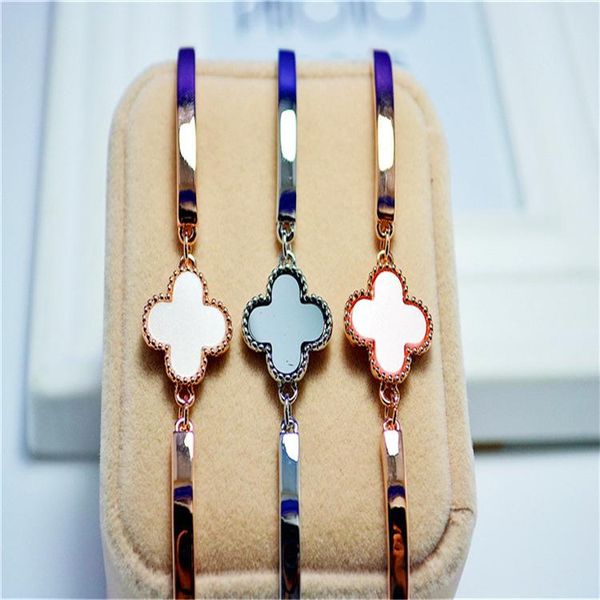 

link, chain 2021 fashion ol clover bracelet fine alloy color saved plating wholesale jewelry for women party gifts, Black