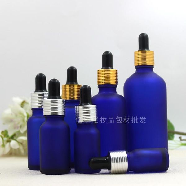 

storage bottles & jars 5ml 10ml 15ml 20ml 30ml 50ml 100ml cosmetic containers frosted blue glass essential dropper