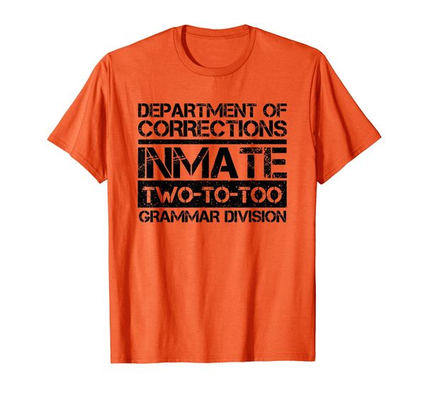 

prison inmate jail prisoner costume pair with grammar police t-shirt, White;black