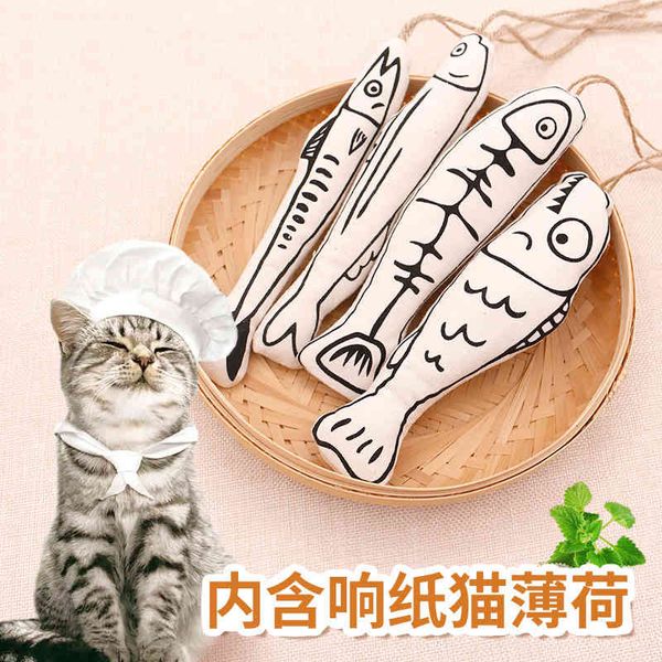 

cat fish tease molar toy pet plush simulation pillow cat supplies