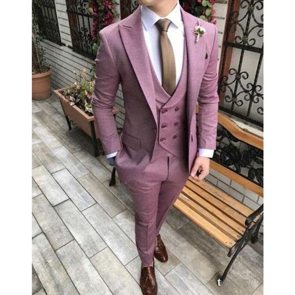 

men's suits & blazers autumn fashion gentlemen purple men suit slim fit groom tuxedo for wedding business party (jacket+pants+v, White;black