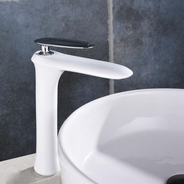 

modern white bathroom faucet single hole cold and water tap basin mixer taps sink faucets
