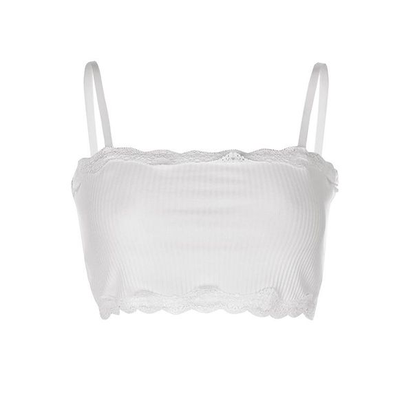 

women's tanks & camis one-line neck lace stitching short white camisole women