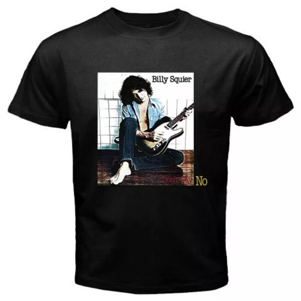 

new billy squier don't say no rock logo men's black t-shirt size s-3xl, White;black