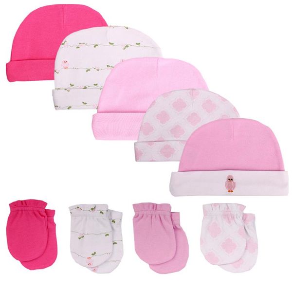 

caps & hats 2021 born baby kids accessories 5pcs/lot gloves 0-6 months boys girls pography props cap, Yellow