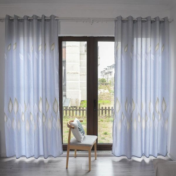 

curtain & drapes elegant rubber leaf printing sheer delicate tulle window treatment voile drape valance fiber 270x100cm 1pc