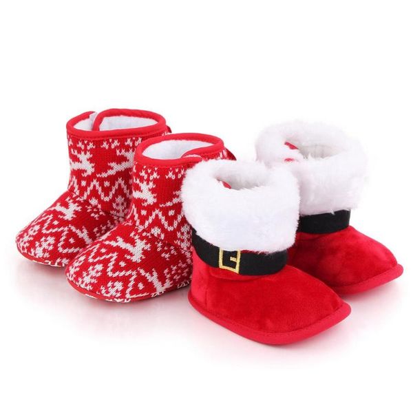 

first walkers autumn winter baby boots infant cotton shoes thick anti-slip soft walker for borns warming christmas themed