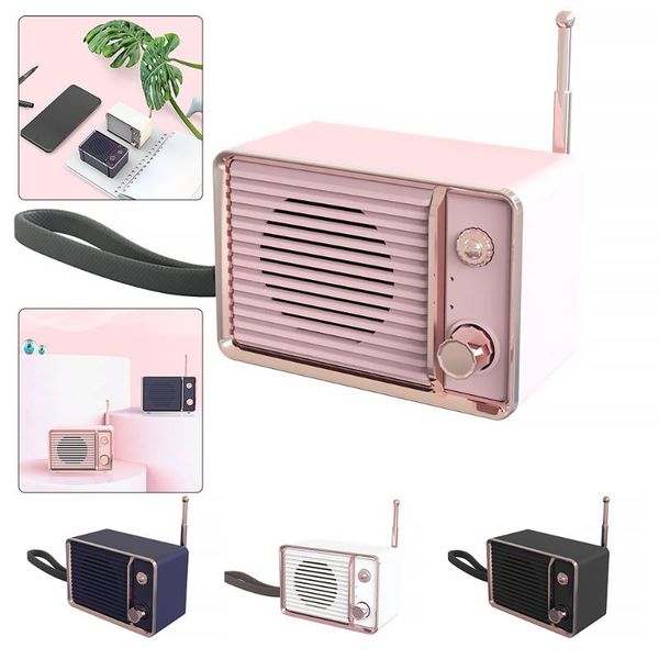 

audio portable rechargeable mini retro bluetooth speaker radio cute outdoor speakers travel music player