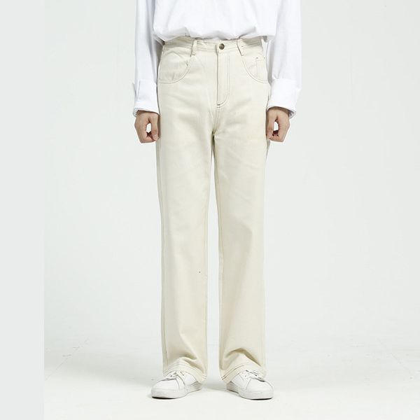 

men's jeans men vintage causal straight trousers male women streetwear hip hop loose basic section denim pant i2c1, Blue