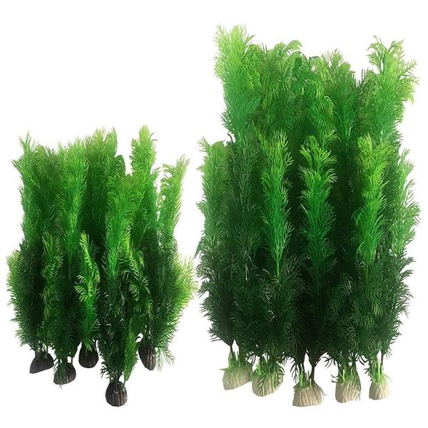 

7.8 / 12inches-set artificial aquarium simulation water plant plastic decoration (10pcs green) decorations