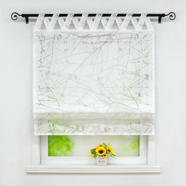 

roman curtains wintersweet plant printed polyester tulle panel drapes for home kitchen decoration pastoral curtain &