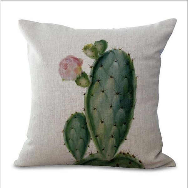

cushion/decorative pillow cactus plants case cotton linen cushion cover throw succulent vintage home sofa room seat decor