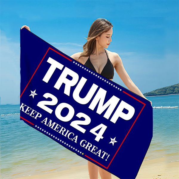 Quick Dry Febric Bath Asciugamani da spiaggia Presidente Trump Asciugamano Stampa bandiera americana Tappetino Coperte di sabbia per doccia da viaggio Nuoto 222C3