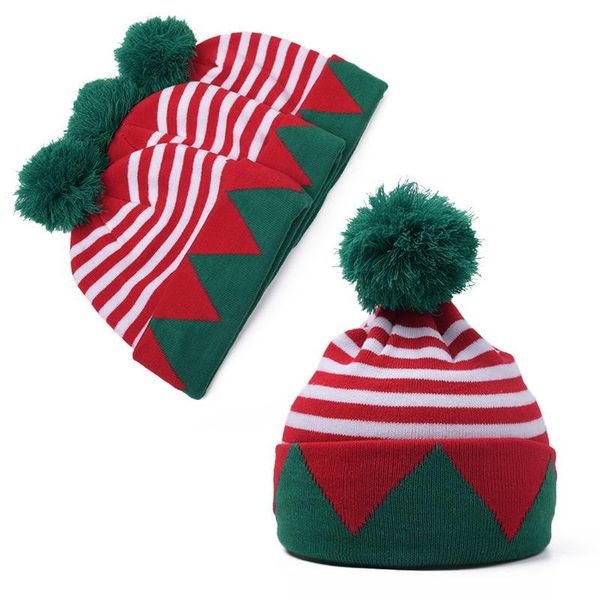 

beanies creative pompon christmas hat holiday party autumn winter gift plush thickened comfortable fashion elf knitted cap