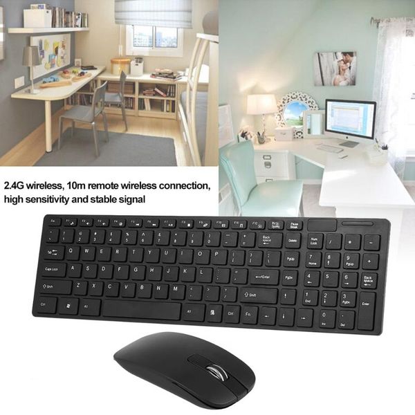 

keyboard mouse combos k-06 2.4g wireless and combo computer with plug play for lapblack