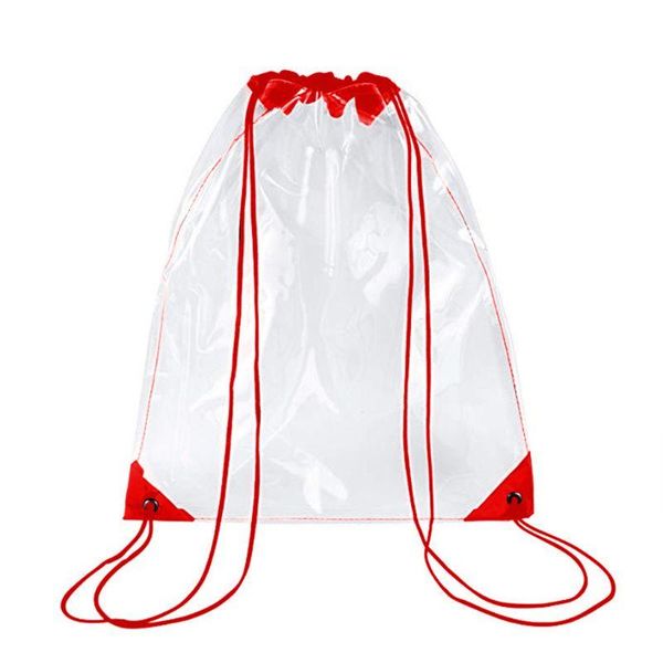 

backpack transparent drawstring school tote gym bag sport pack u50c