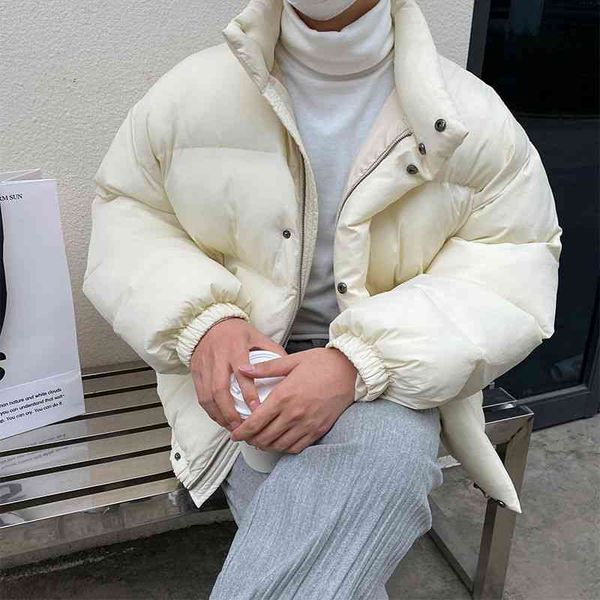 

men's jackets winter jacket warm fashion casual stand collar coat parker men streetwear loose korean style short mens clothes llsp, Black;brown