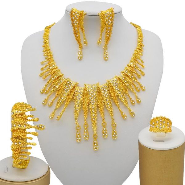 

earrings & necklace wholesale jewellery set dubai gold for women's anniversary parties and birthday gift, Silver