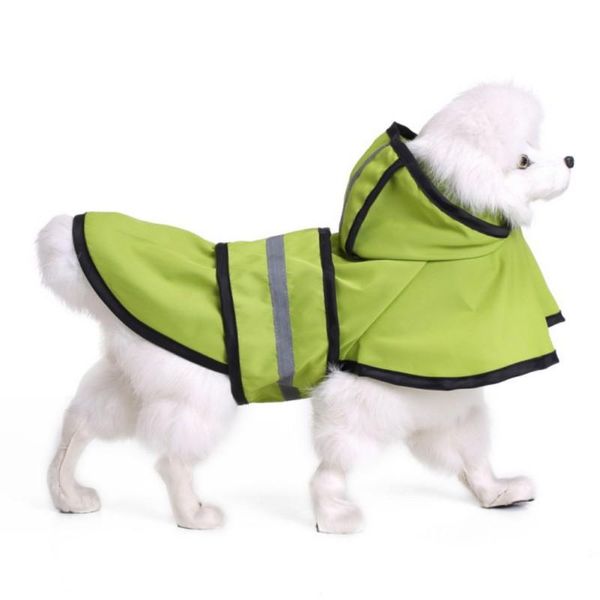 

dog apparel raincoat green canine reflective for small medium large-sized useful practical clothes poncho in rainy day