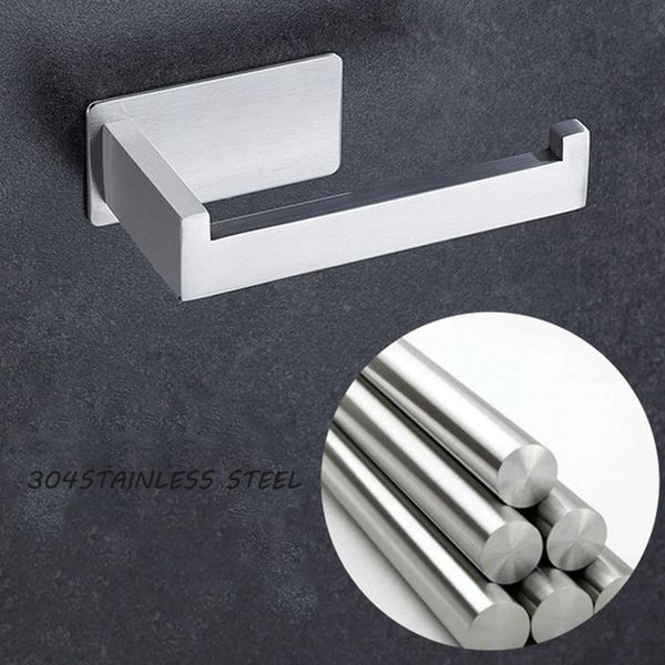 

toilet paper holders 1pcs self adhesive stainless steel kitchen tissue hanging holder bathroom roll towel rack cabinet door hook