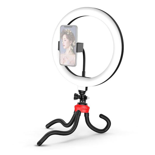 

flash heads 10 inch ring light kit 3 color dimming led pography with remote control ocs tripod for selfie live