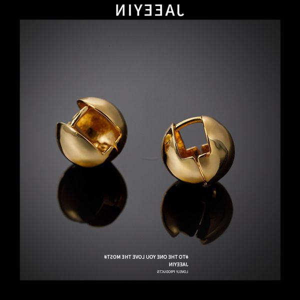 

jane yin simple earrings female gold plated, Golden