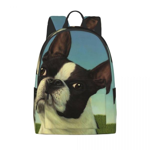 

backpack dog girl boy computer man woman