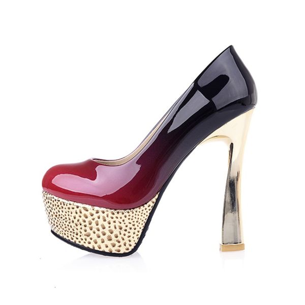 

dress favofans womens chunky high heel synthetic leather pumps ladies platform round toe shoes size customized 1 z3qo, Black